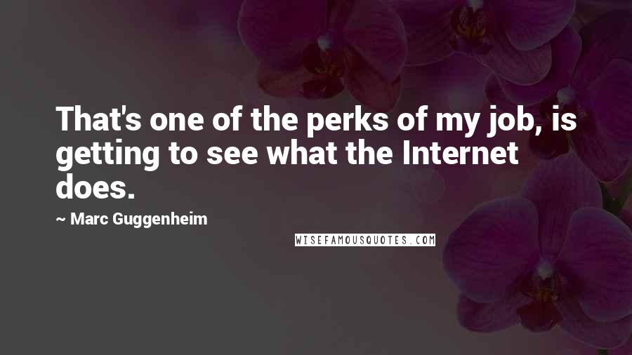 Marc Guggenheim Quotes: That's one of the perks of my job, is getting to see what the Internet does.