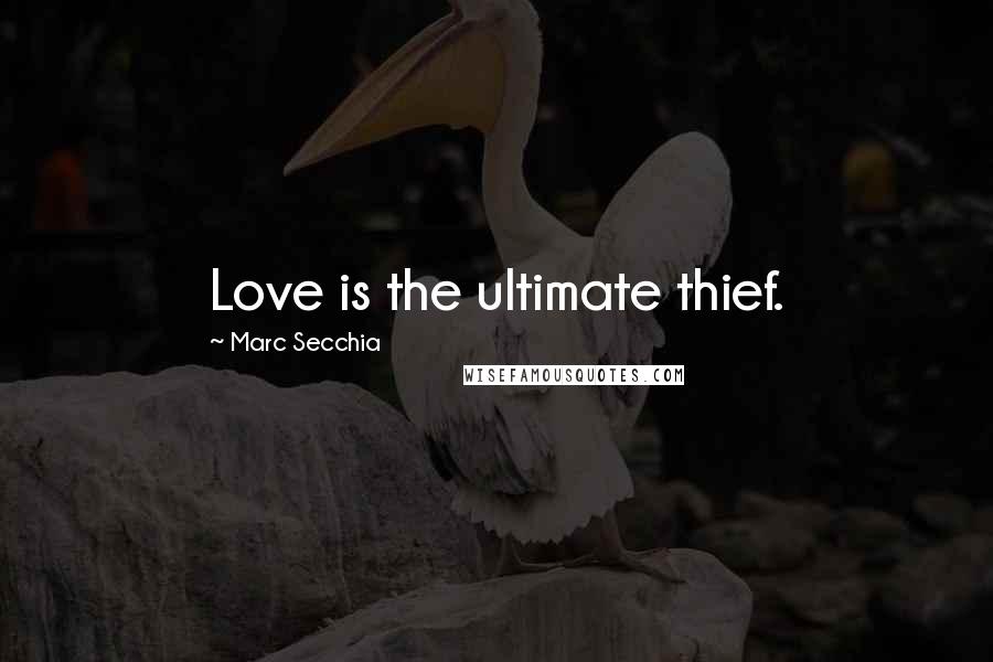 Marc Secchia Quotes: Love is the ultimate thief.