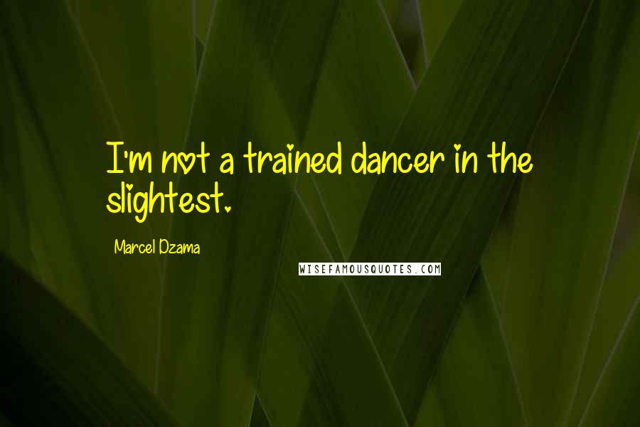 Marcel Dzama Quotes: I'm not a trained dancer in the slightest.