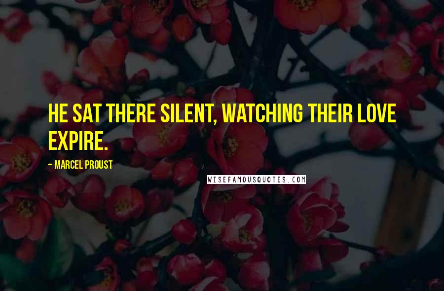 Marcel Proust Quotes: He sat there silent, watching their love expire.