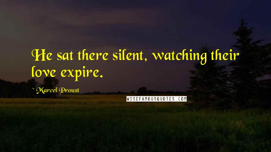 Marcel Proust Quotes: He sat there silent, watching their love expire.