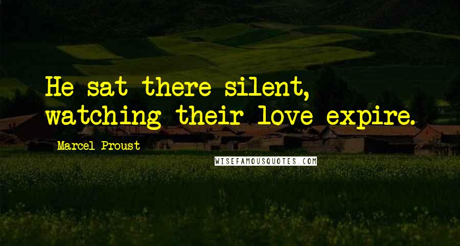 Marcel Proust Quotes: He sat there silent, watching their love expire.