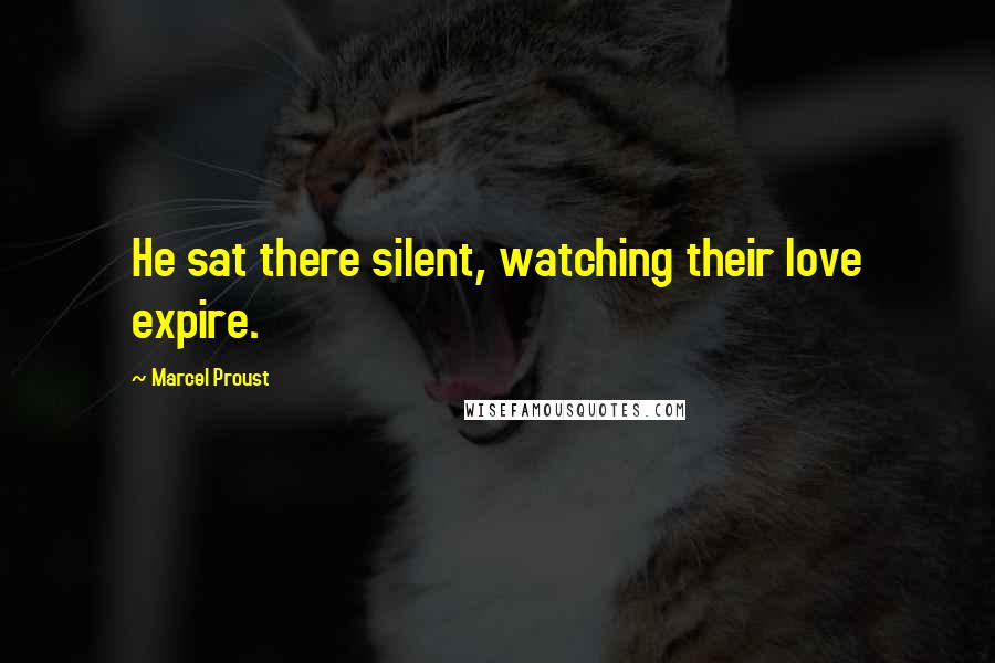 Marcel Proust Quotes: He sat there silent, watching their love expire.