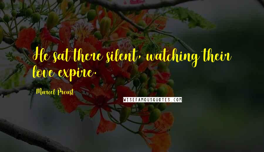 Marcel Proust Quotes: He sat there silent, watching their love expire.