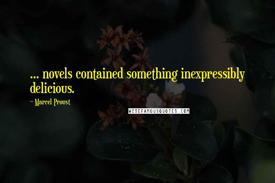 Marcel Proust Quotes: ... novels contained something inexpressibly delicious.