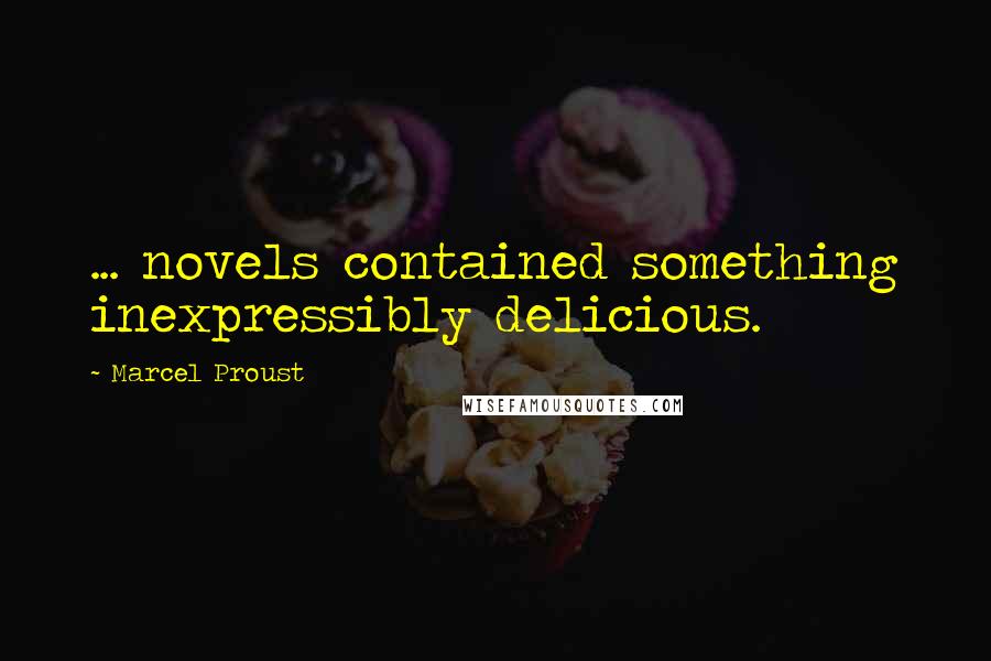 Marcel Proust Quotes: ... novels contained something inexpressibly delicious.