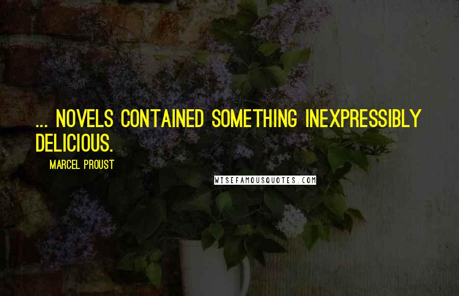 Marcel Proust Quotes: ... novels contained something inexpressibly delicious.