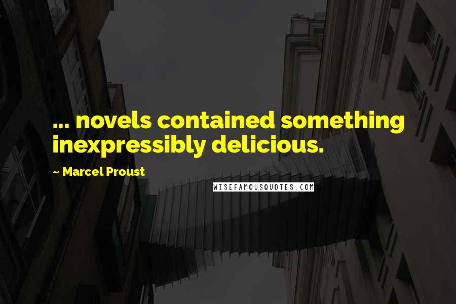 Marcel Proust Quotes: ... novels contained something inexpressibly delicious.