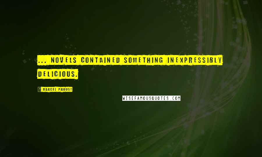 Marcel Proust Quotes: ... novels contained something inexpressibly delicious.