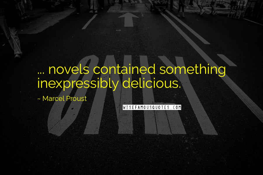 Marcel Proust Quotes: ... novels contained something inexpressibly delicious.