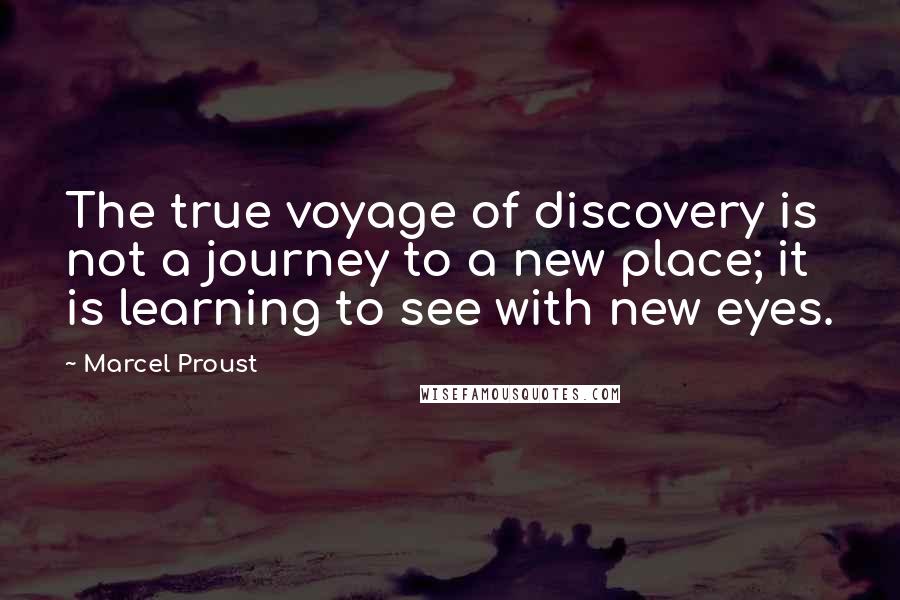 Marcel Proust Quotes: The true voyage of discovery is not a journey to a new place; it is learning to see with new eyes.