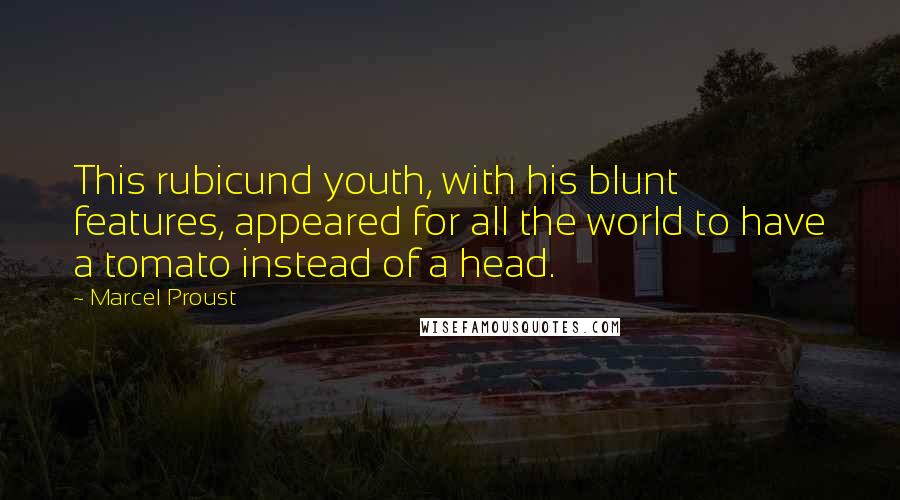 Marcel Proust Quotes: This rubicund youth, with his blunt features, appeared for all the world to have a tomato instead of a head.