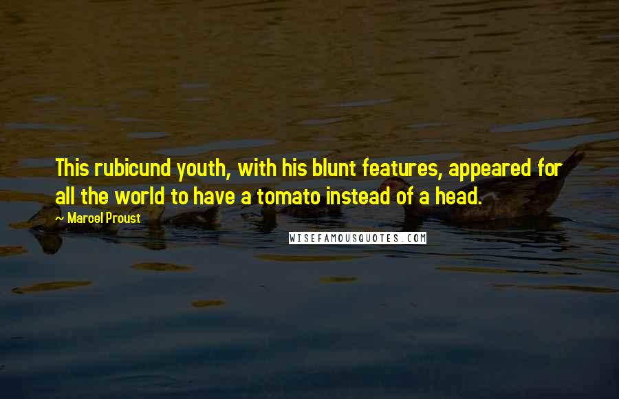 Marcel Proust Quotes: This rubicund youth, with his blunt features, appeared for all the world to have a tomato instead of a head.