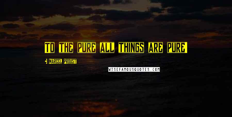 Marcel Proust Quotes: To the pure all things are pure!