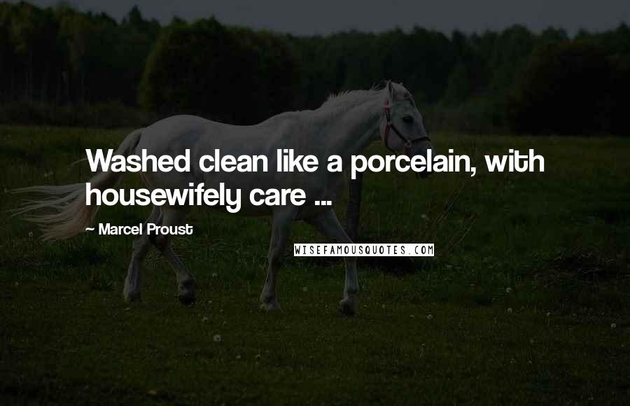 Marcel Proust Quotes: Washed clean like a porcelain, with housewifely care ...