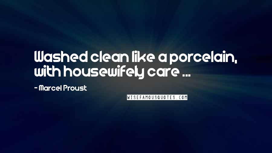 Marcel Proust Quotes: Washed clean like a porcelain, with housewifely care ...