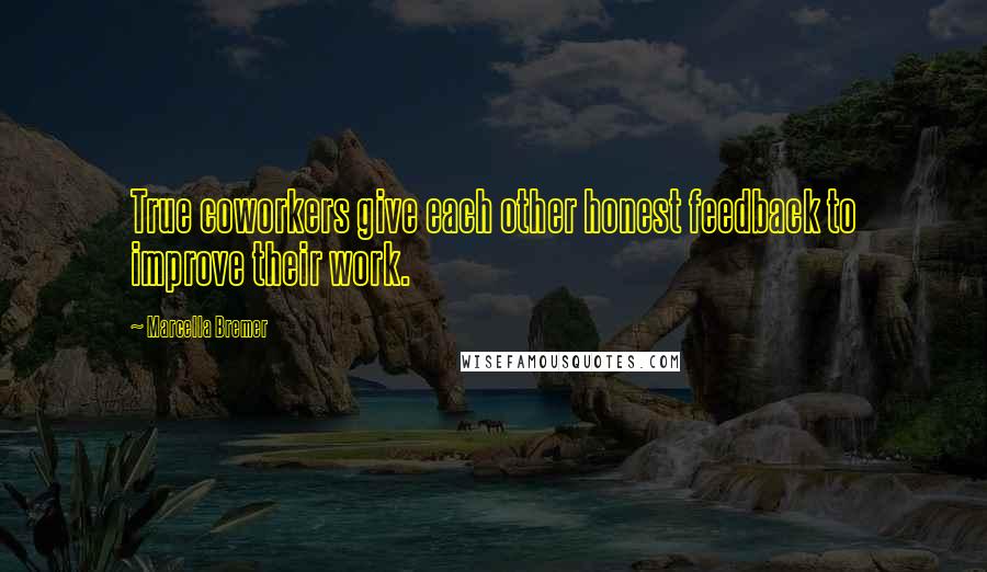 Marcella Bremer Quotes: True coworkers give each other honest feedback to improve their work.