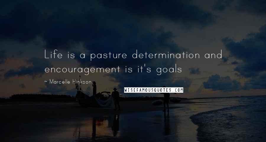 Marcelle Hinkson Quotes: Life is a pasture determination and encouragement is it's goals