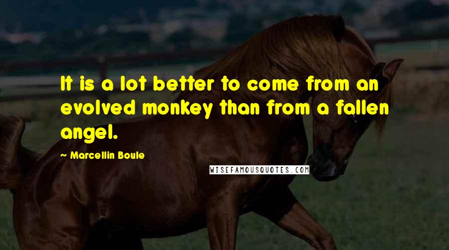 Marcellin Boule Quotes: It is a lot better to come from an evolved monkey than from a fallen angel.