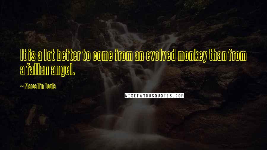 Marcellin Boule Quotes: It is a lot better to come from an evolved monkey than from a fallen angel.