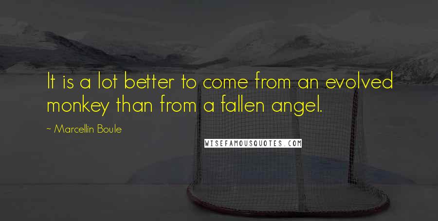 Marcellin Boule Quotes: It is a lot better to come from an evolved monkey than from a fallen angel.