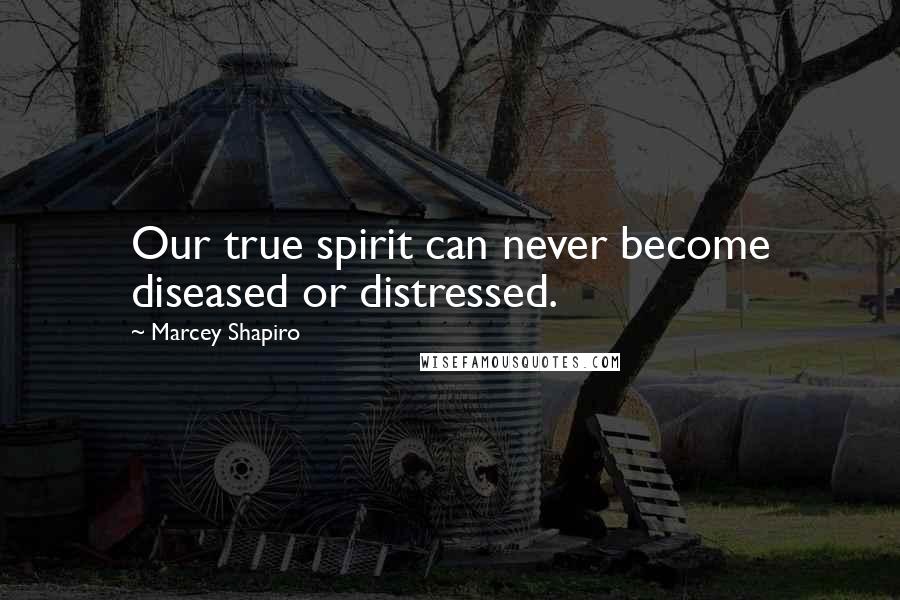 Marcey Shapiro Quotes: Our true spirit can never become diseased or distressed.