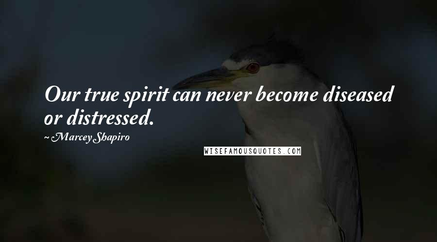 Marcey Shapiro Quotes: Our true spirit can never become diseased or distressed.