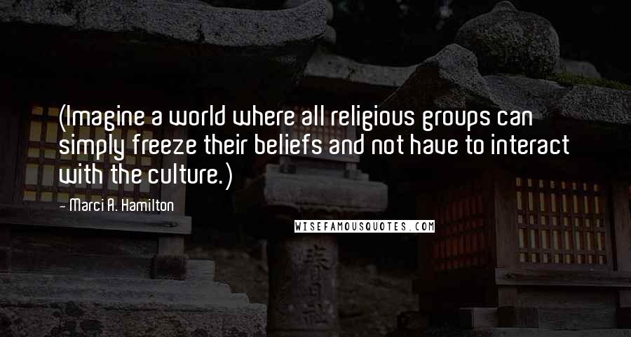 Marci A. Hamilton Quotes: (Imagine a world where all religious groups can simply freeze their beliefs and not have to interact with the culture.)