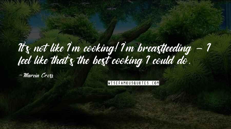 Marcia Cross Quotes: It's not like I'm cooking! I'm breastfeeding - I feel like that's the best cooking I could do.