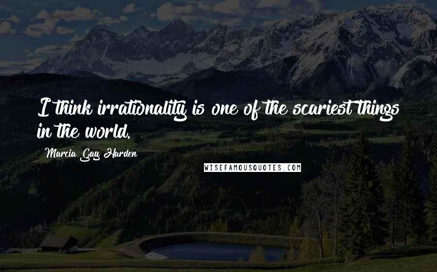 Marcia Gay Harden Quotes: I think irrationality is one of the scariest things in the world.