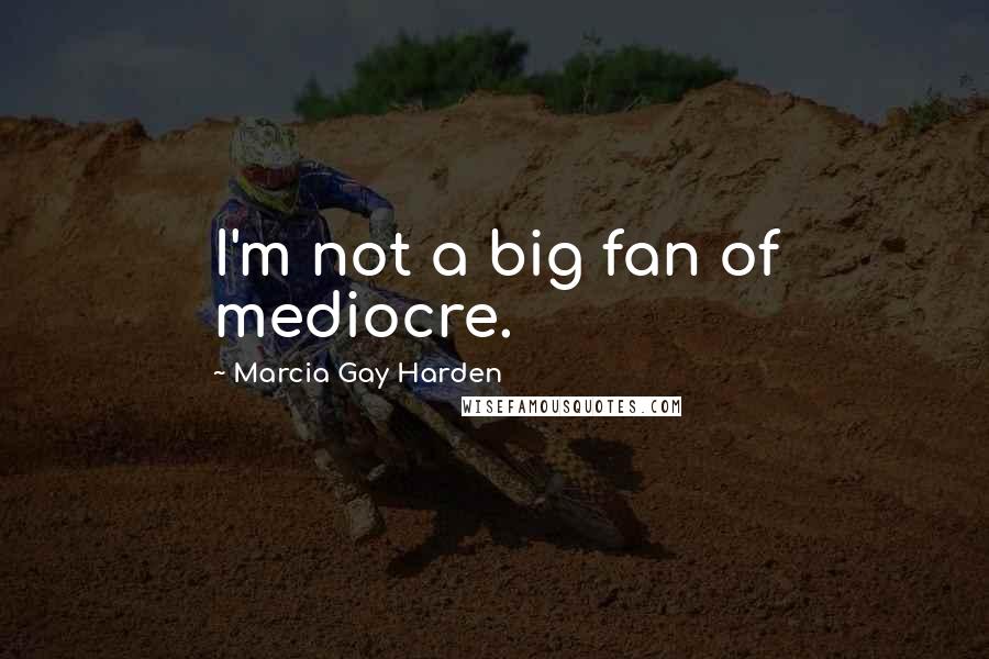 Marcia Gay Harden Quotes: I'm not a big fan of mediocre.