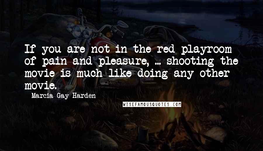 Marcia Gay Harden Quotes: If you are not in the red playroom of pain and pleasure, ... shooting the movie is much like doing any other movie.