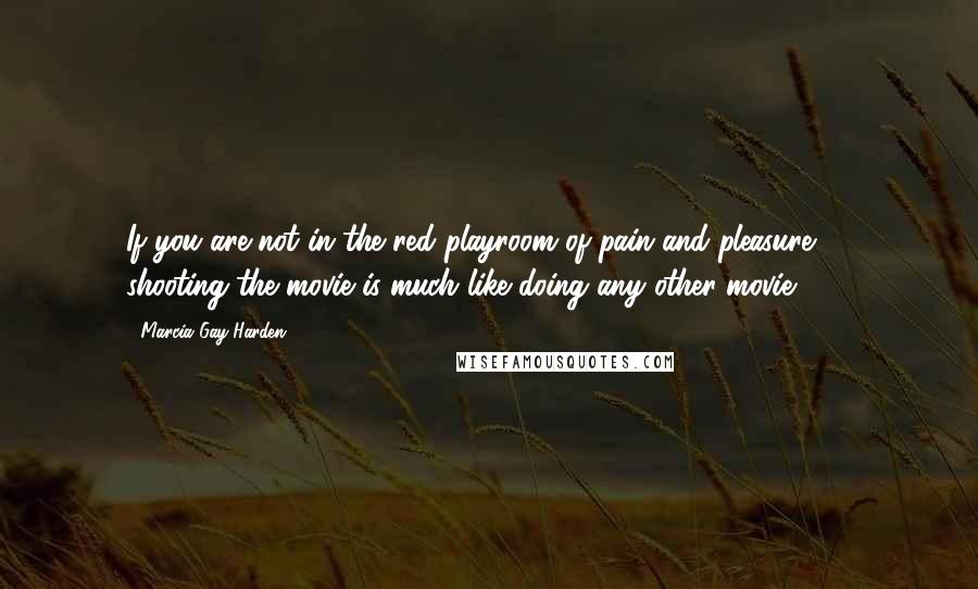 Marcia Gay Harden Quotes: If you are not in the red playroom of pain and pleasure, ... shooting the movie is much like doing any other movie.