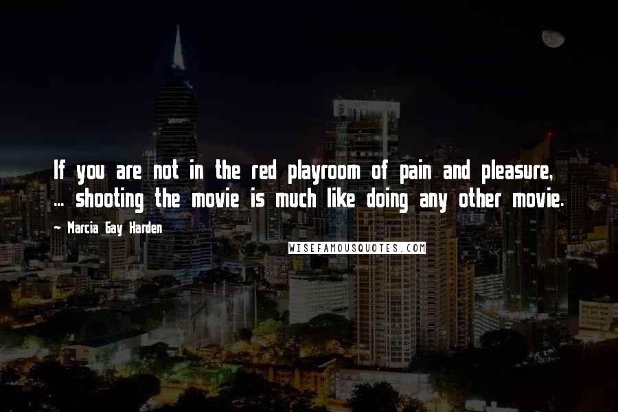 Marcia Gay Harden Quotes: If you are not in the red playroom of pain and pleasure, ... shooting the movie is much like doing any other movie.
