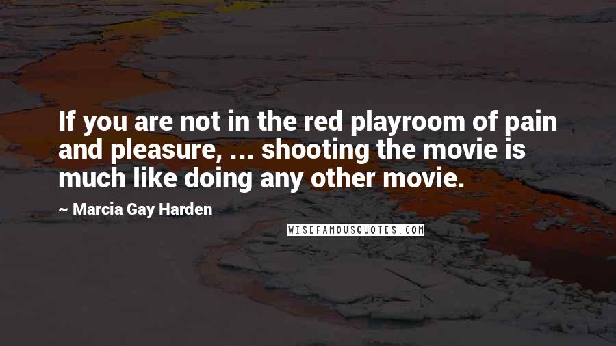 Marcia Gay Harden Quotes: If you are not in the red playroom of pain and pleasure, ... shooting the movie is much like doing any other movie.