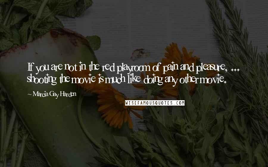 Marcia Gay Harden Quotes: If you are not in the red playroom of pain and pleasure, ... shooting the movie is much like doing any other movie.