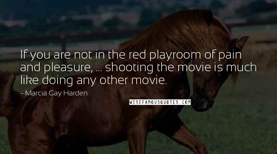 Marcia Gay Harden Quotes: If you are not in the red playroom of pain and pleasure, ... shooting the movie is much like doing any other movie.