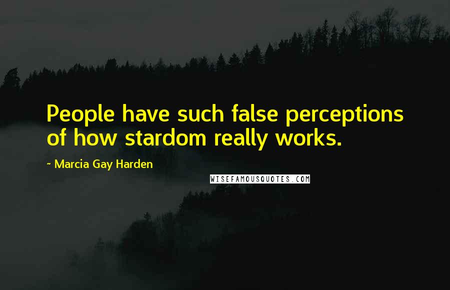 Marcia Gay Harden Quotes: People have such false perceptions of how stardom really works.