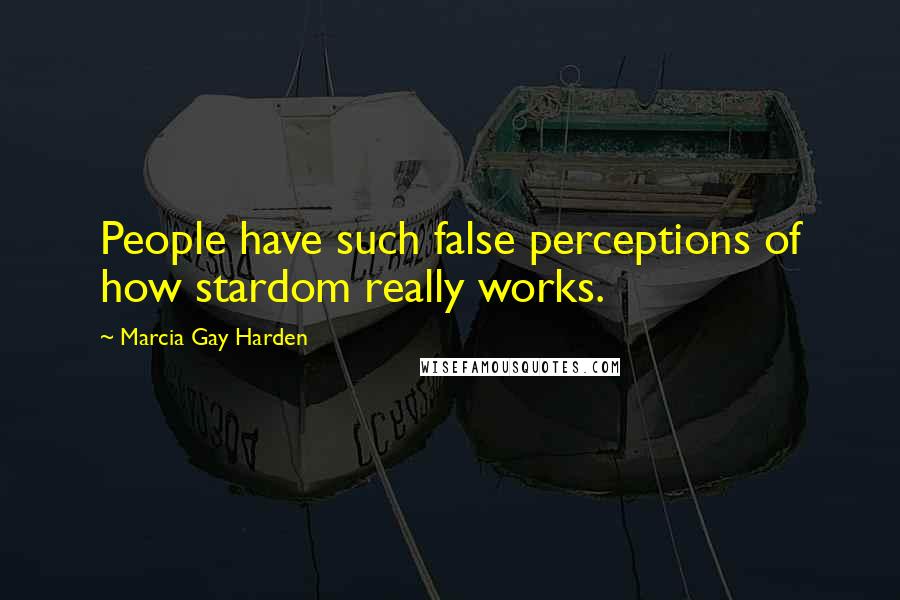 Marcia Gay Harden Quotes: People have such false perceptions of how stardom really works.