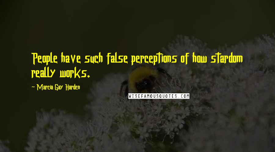 Marcia Gay Harden Quotes: People have such false perceptions of how stardom really works.