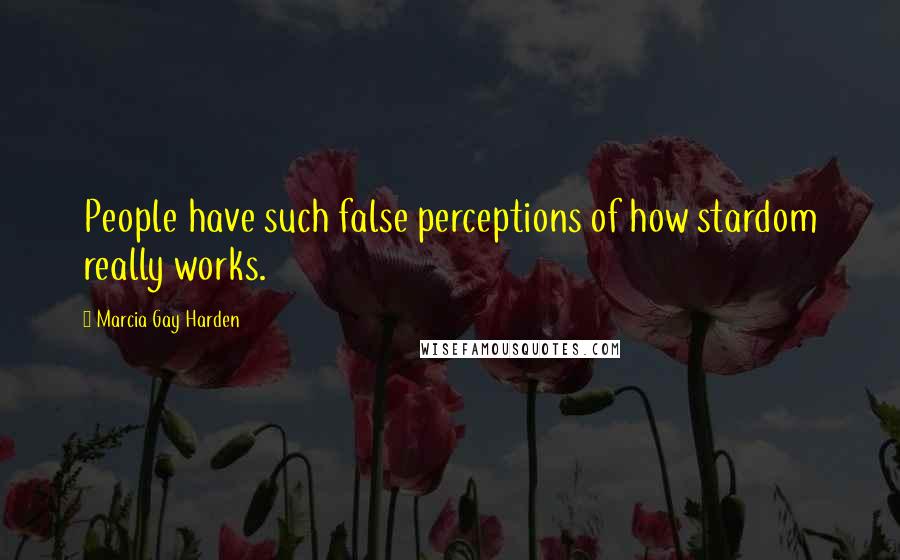 Marcia Gay Harden Quotes: People have such false perceptions of how stardom really works.