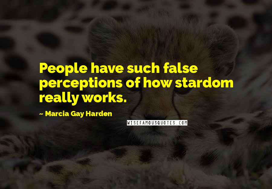Marcia Gay Harden Quotes: People have such false perceptions of how stardom really works.