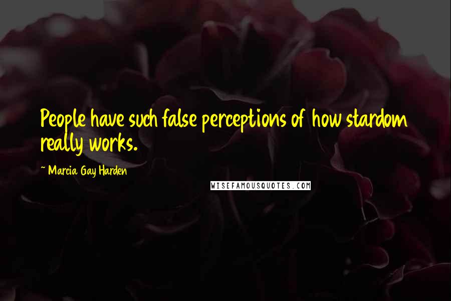 Marcia Gay Harden Quotes: People have such false perceptions of how stardom really works.