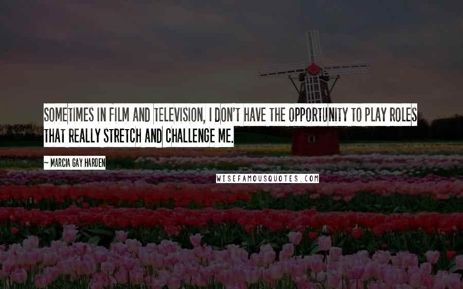 Marcia Gay Harden Quotes: Sometimes in film and television, I don't have the opportunity to play roles that really stretch and challenge me.