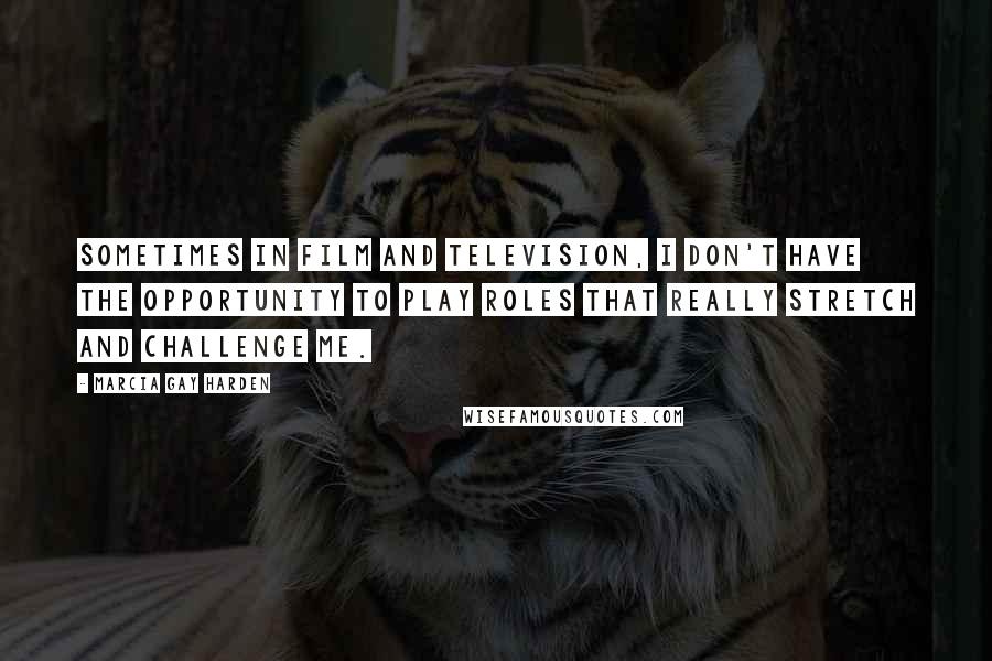 Marcia Gay Harden Quotes: Sometimes in film and television, I don't have the opportunity to play roles that really stretch and challenge me.