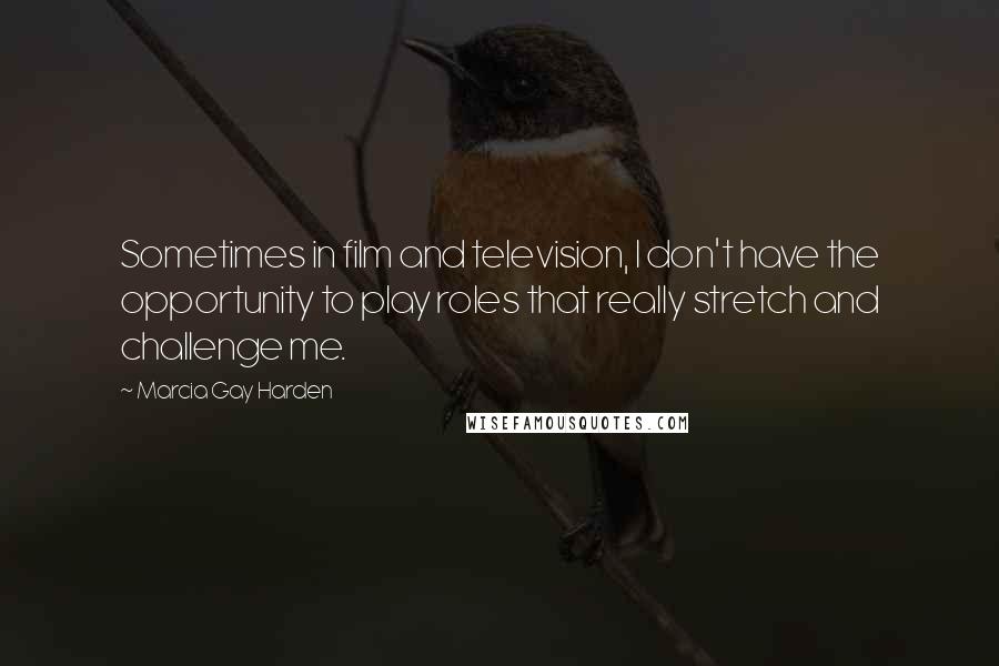Marcia Gay Harden Quotes: Sometimes in film and television, I don't have the opportunity to play roles that really stretch and challenge me.