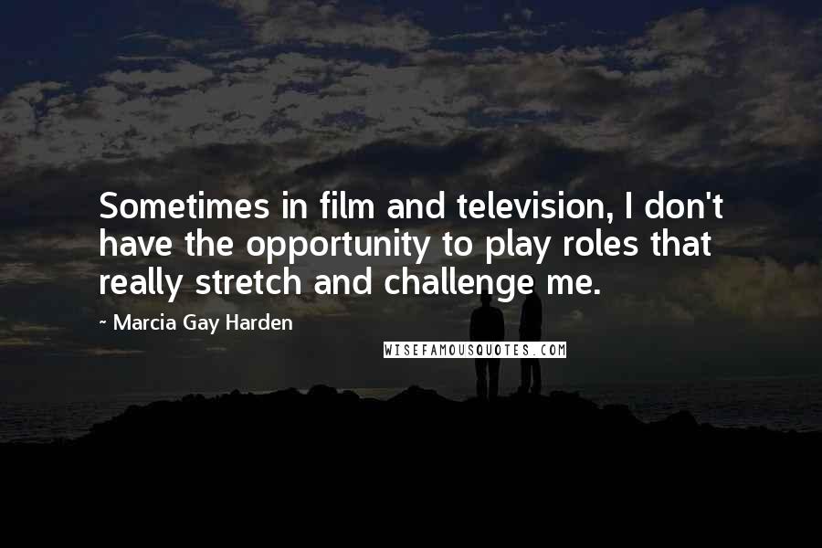 Marcia Gay Harden Quotes: Sometimes in film and television, I don't have the opportunity to play roles that really stretch and challenge me.