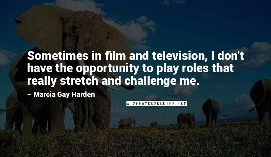 Marcia Gay Harden Quotes: Sometimes in film and television, I don't have the opportunity to play roles that really stretch and challenge me.
