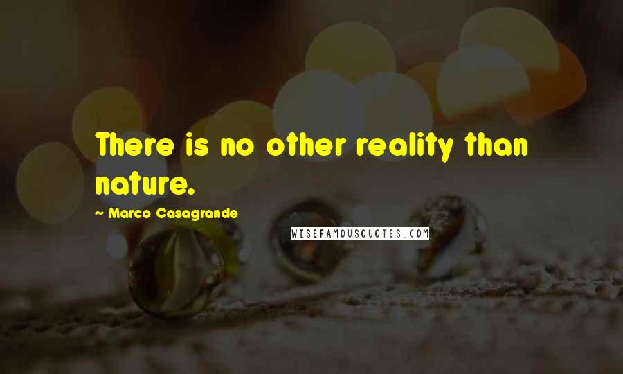 Marco Casagrande Quotes: There is no other reality than nature.