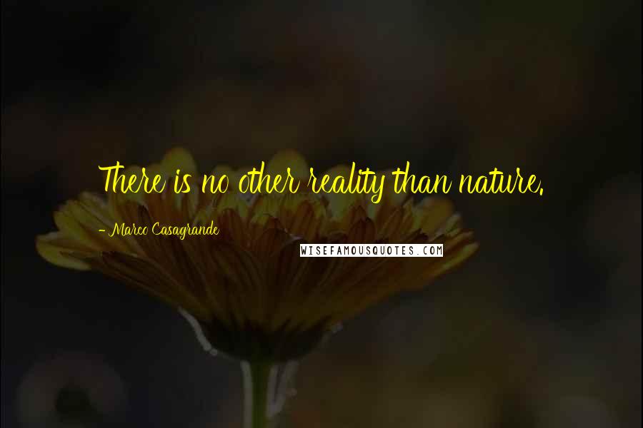 Marco Casagrande Quotes: There is no other reality than nature.